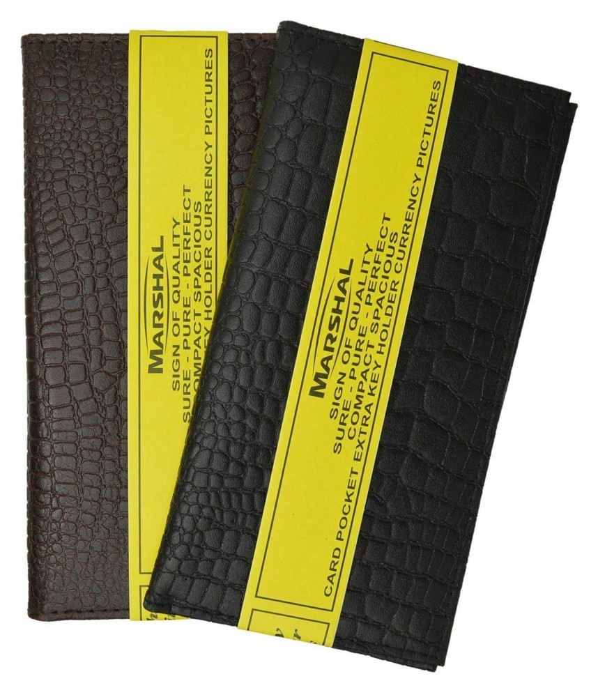 Brown Crocodile Design Basic Genuine Leather Checkbook Cover
