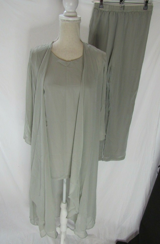 NWT Bridess Gray Sheer Tank, Jacket & Pant Size 2