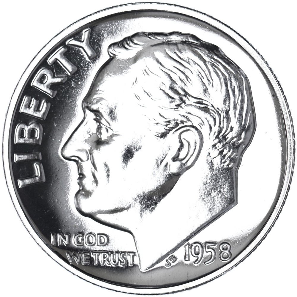 1958 (P) Roosevelt Dime Gem Proof 90% Silver