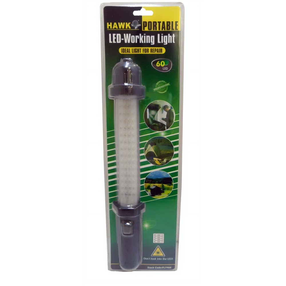 15" Long 60 LED Battery Powered Hanging Work Light