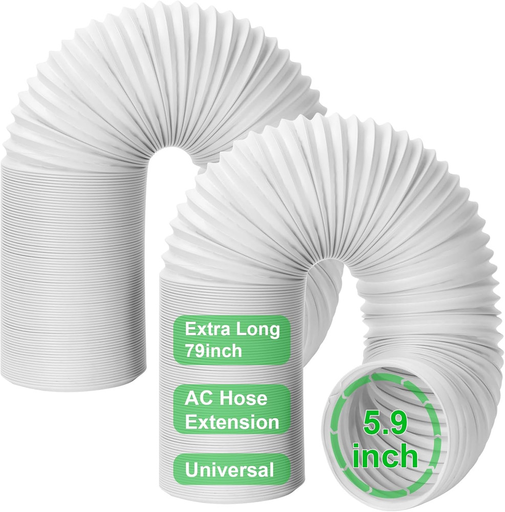 2 Pack Portable Air Conditioner Exhaust Vent Hose, Universal Flexible AC Hose wi