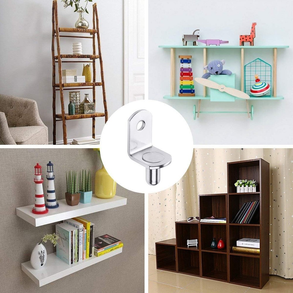 40 Pack L-Shaped Shelf Pins - Secure Support for Cabinets, Bookcases & Closets