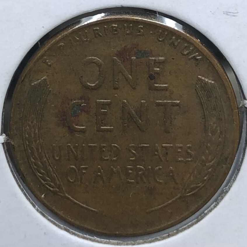 1958 D Lincoln Wheat Penny- Planchette Error