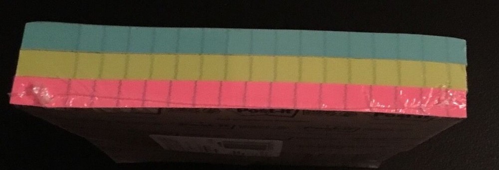 Post-it; Super Sticky Notes, Assorted Sizes, Miami Collection - 3" x 3", 4" x 6"