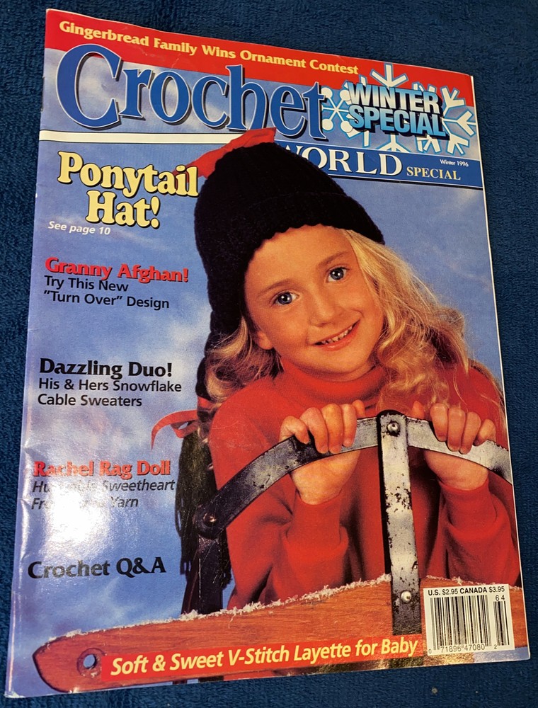 Crochet World Winter 1996 Ponytail Hat!!
