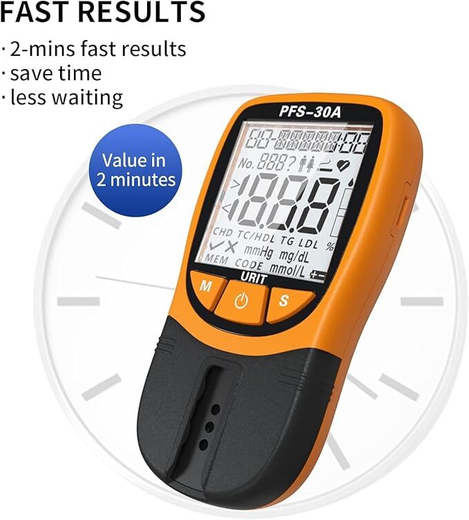 Cholesterol, triglyceride, five-item blood lipid analyzer kit (30 test strips)