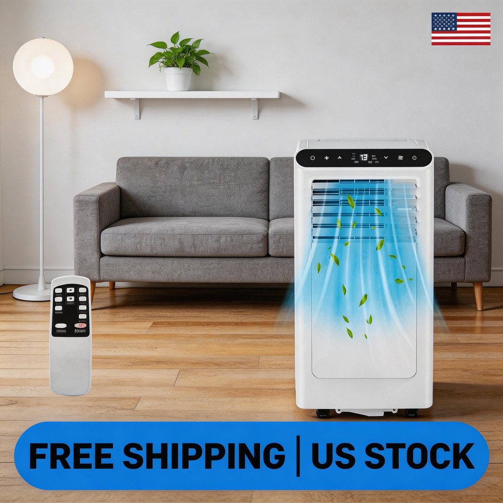 Air Conditioners Efficient 3 in-1 Portable AC Unit Sleep Mode 8000BTU Portable