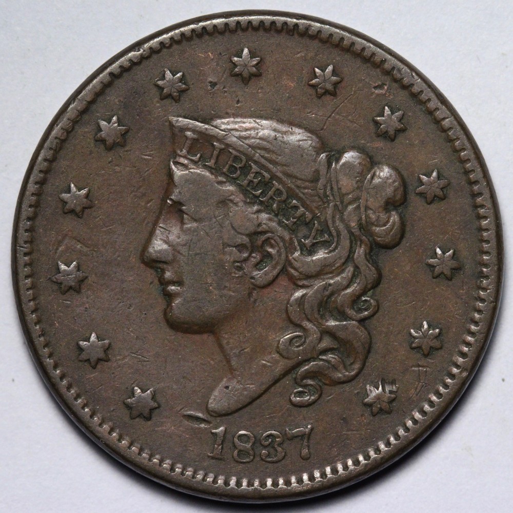 1837 Coronet Head Large Cent VF E126 SYANM