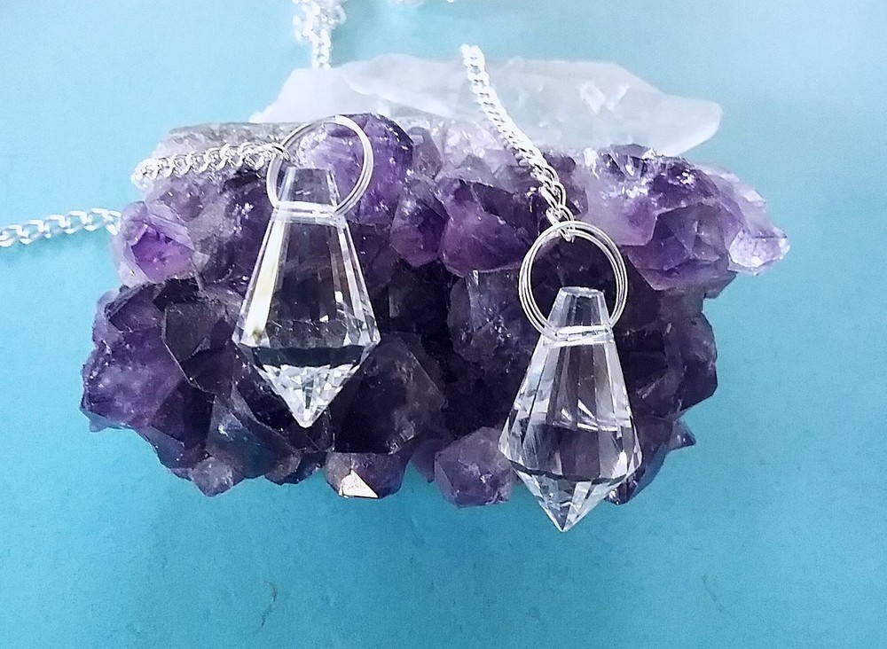HERKIMER DIAMOND Dowsing PENDULUM, Petite 12 Sided Tibetan Herkimer Diamond