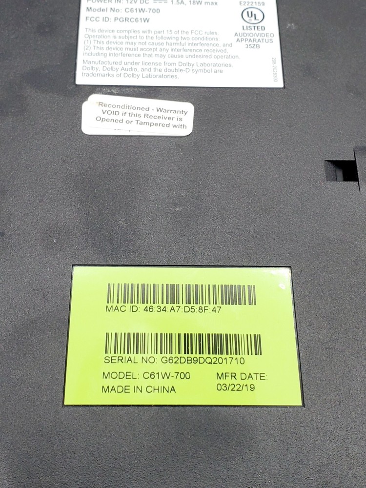 Direct TV Receiver Model C61W-700 - Box Only