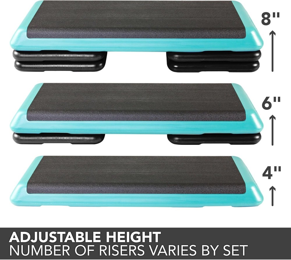 Durable Teal Aerobic Stepper with Nonslip Top - Versatile Home Workout Solution