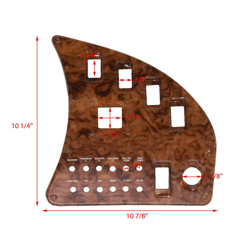 Rinker Boat Blank Switch Panel 61669 | 262 Captiva Woodgrain