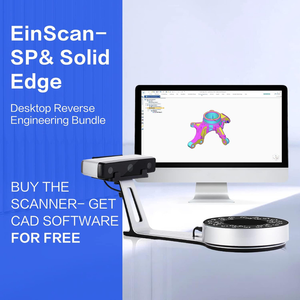 Shining3D [ -Sp V2 ] White Light Desktop 3D Scanner with Tripod and Scanning Sof