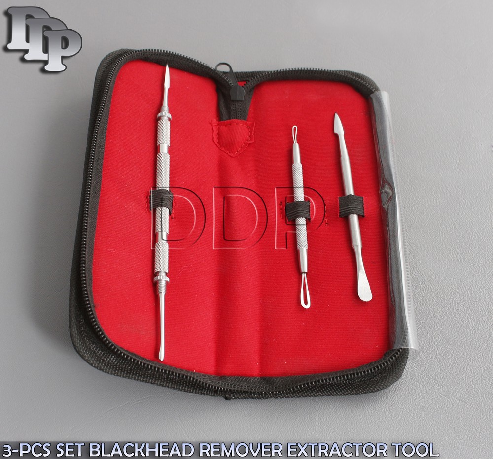 3-PCS SET BLACKHEAD REMOVER EXTRACTOR TOOL FOR BLACKHEADS, WHITEHEADS, BTS-232