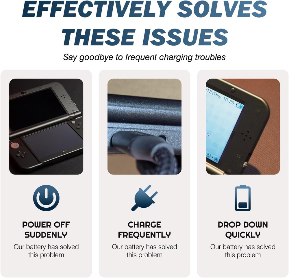 CTR 003 Battery Replacement for 3DS 2DS Upgraded Battery Compatible