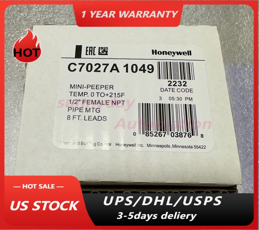 One Honeywell C7027A1049 C7027A-1049 Flame Detector Sensor Fast Ship US Free TAX