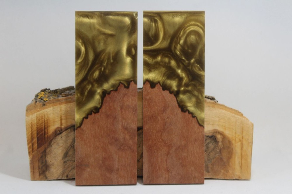 HYBRID STABILIZED MAPLE GOLD CUSTOM COMPOSITE KNIFE HANDLE MATERIAL (6679)