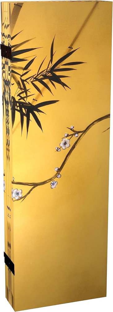 4ft Double-Sided Bamboo Folding Screen - 6 Panel Room Divider for Home & Office