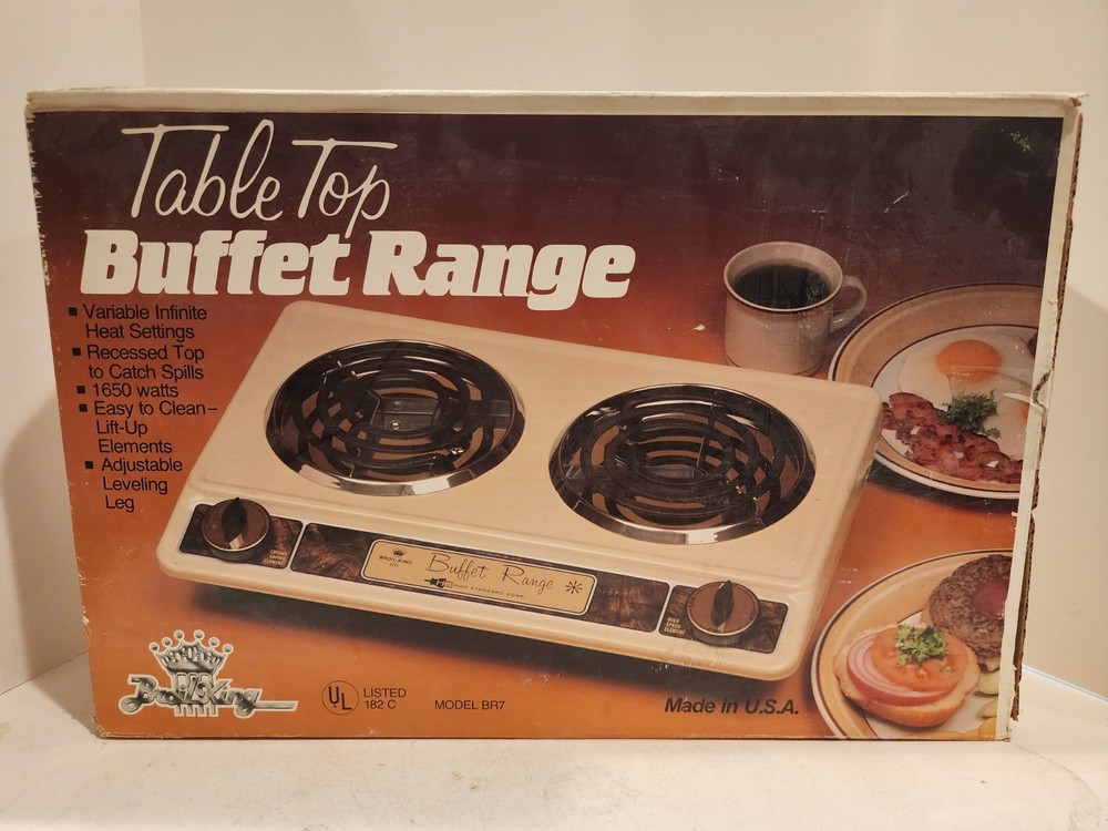Vintage Broil King BR-7 Tabletop Buffet Range W/ Box Hot Plate Testing Working