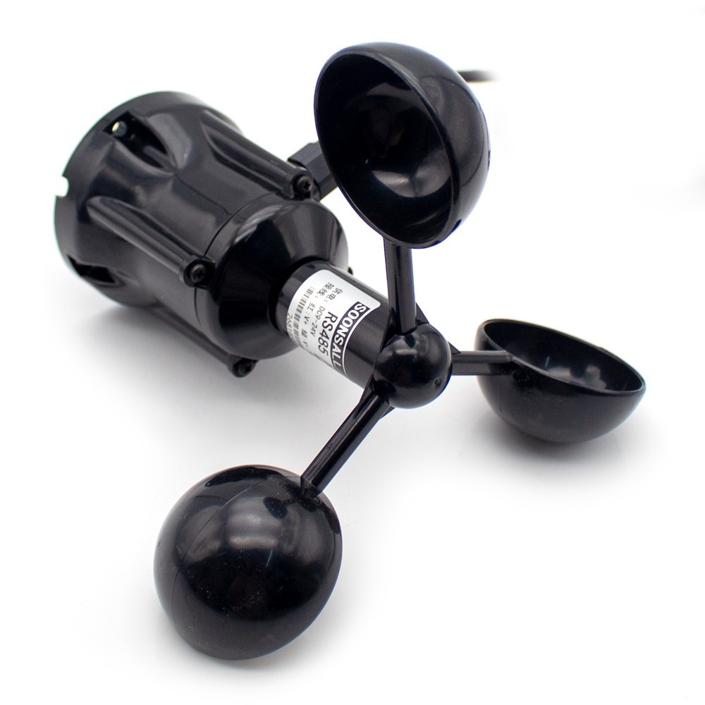 Polycarbonate Three-Cup Anemometer RS485 Wind Speed Sensor Transmitter 0-30M/S