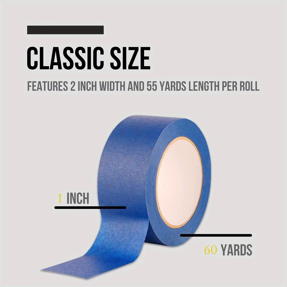 Blue Painters Masking Tape Multi Size Clean Release 4pcs Set
