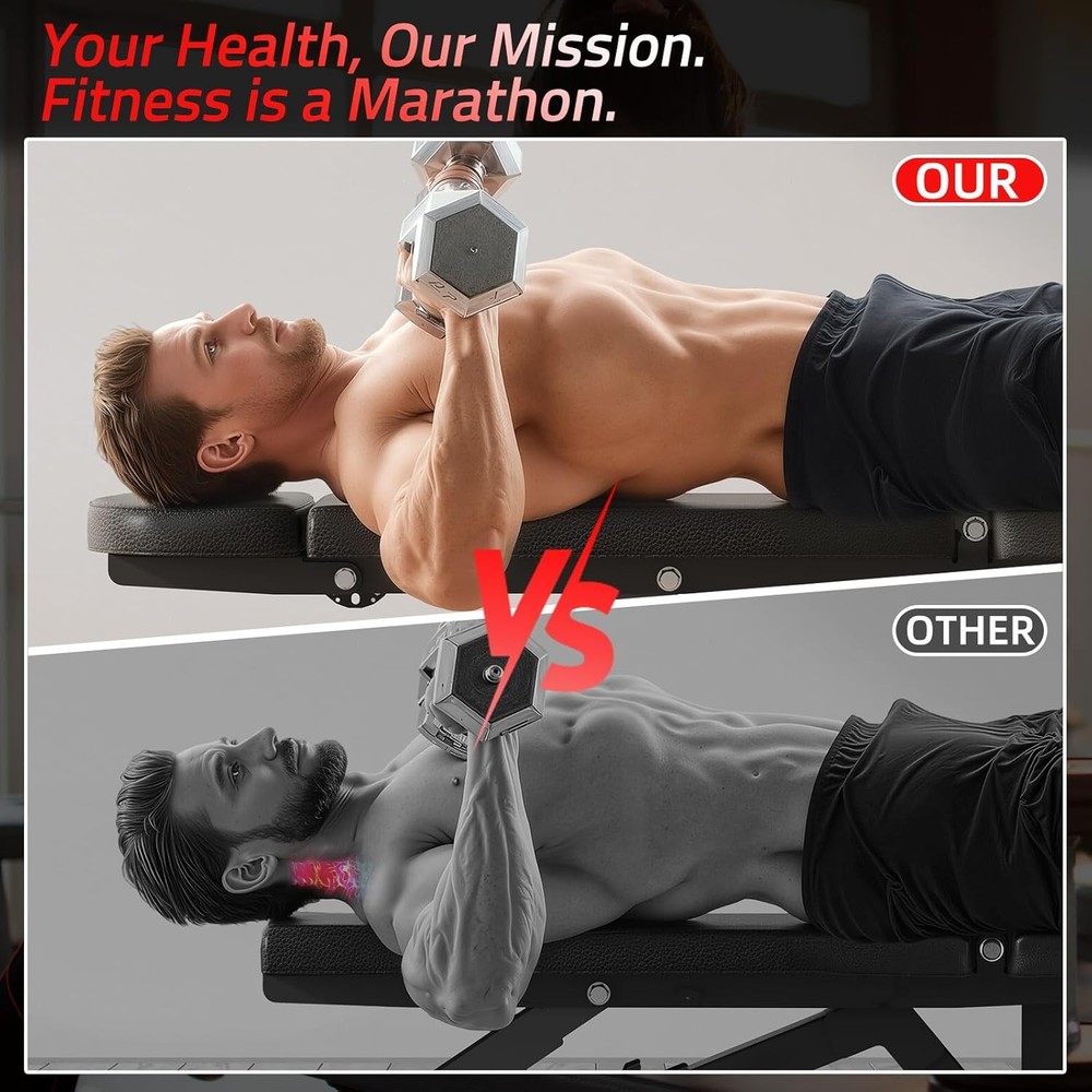 Weight Bench 1300Lbs Capacity Bench Press & Strength Training Workout Benche