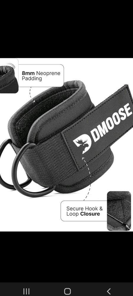DMoose Ankle Strap for Cable Machines Black