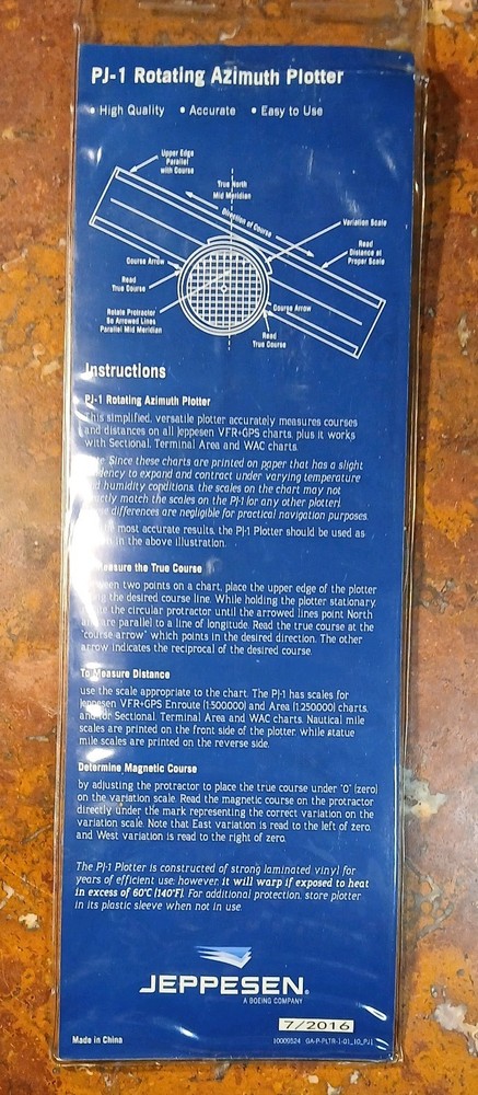 Jeppesen PJ-1 Rotating Azimuth Plotter 2016