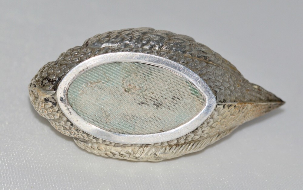 1921 Solid Silver Swan Pin Cushion by Adie & Lovekin