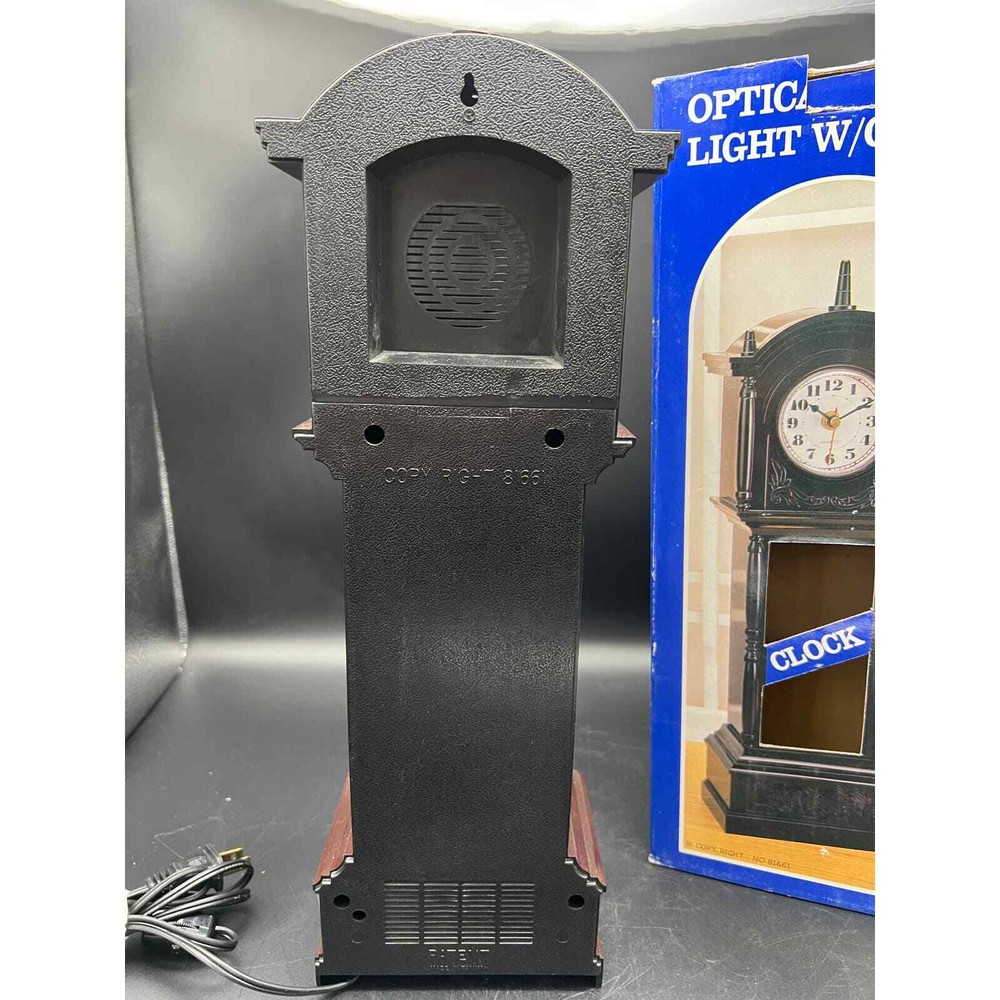 Vintage Optical Fiber Light with Clock Tabletop Grandfather Clock
