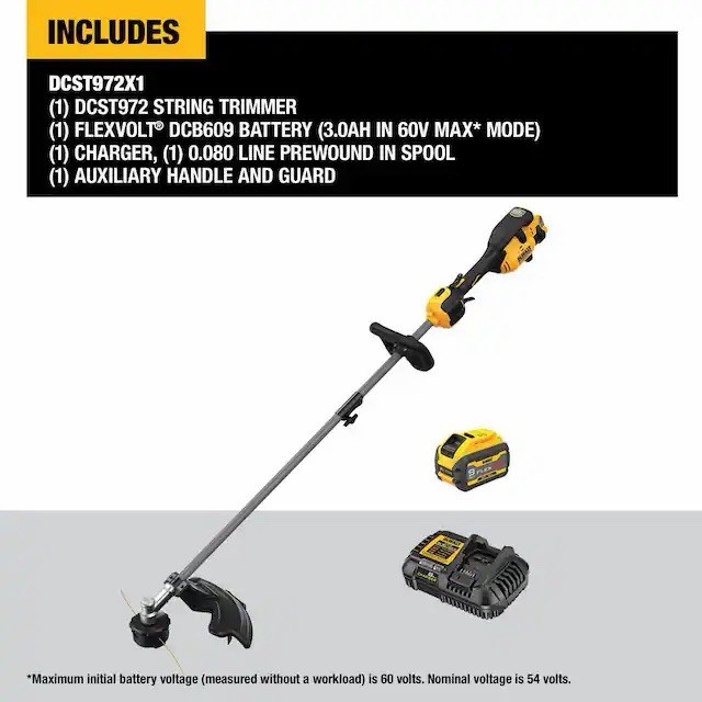 DeWalt DCST972X1 60V MAX 17 in. Brushless Attachment Capable String Trimmer Kit