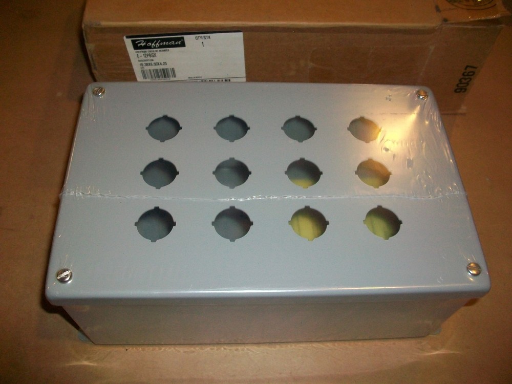 Hoffman Push Button Box E-12PBGX   12 hole  22mm Size    NEW