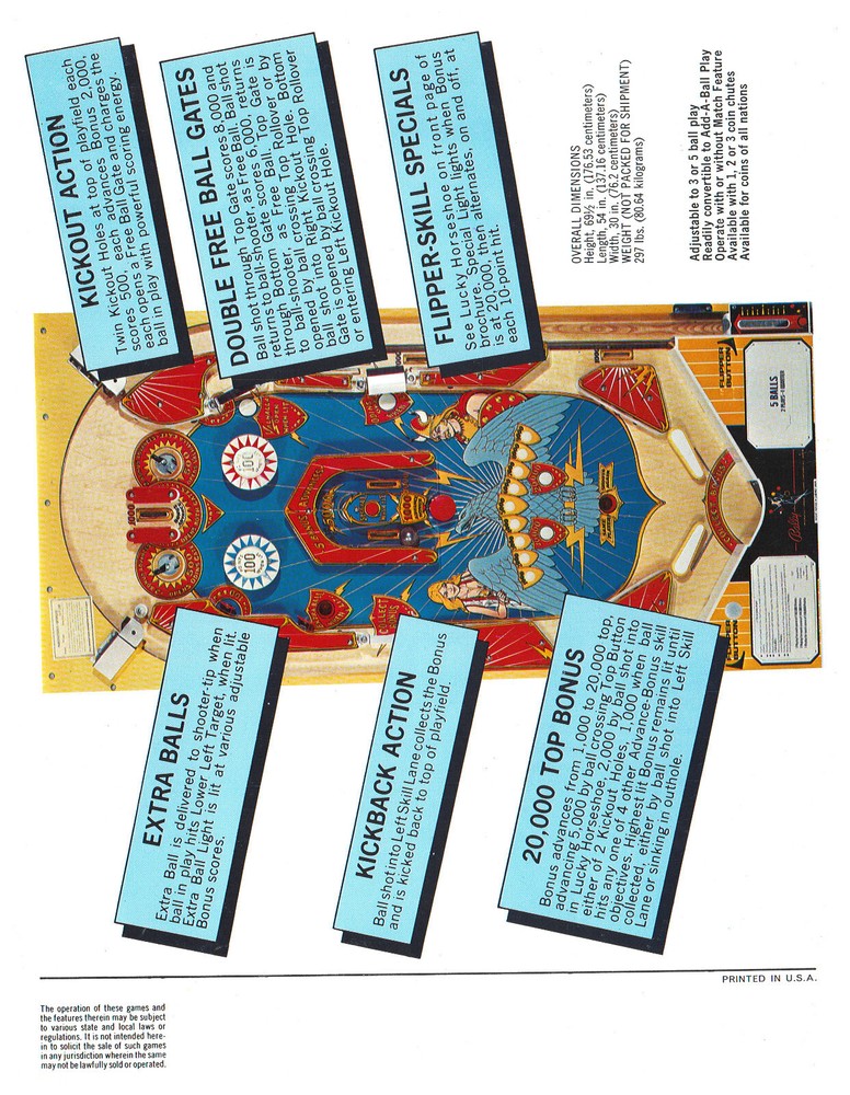 Rogo Bally Pinball Flyer / Brochure / Ad /