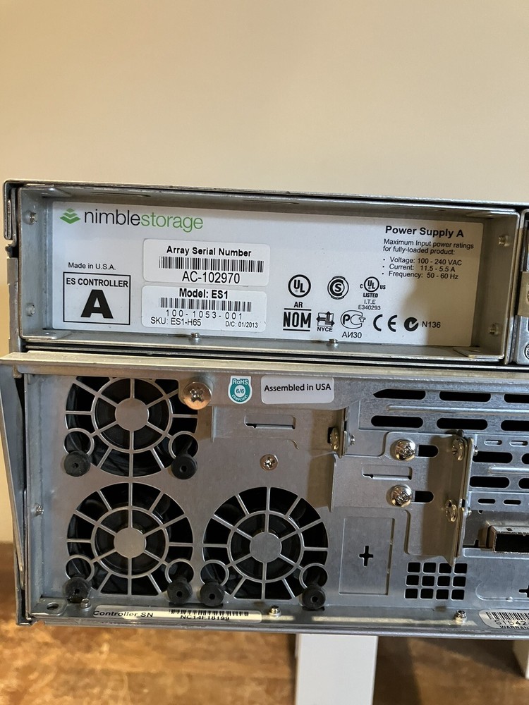 Nimble Storage CS200, CS400, ES1 3U Array, 2x SAS Controllers, 16x 3.5" Bays