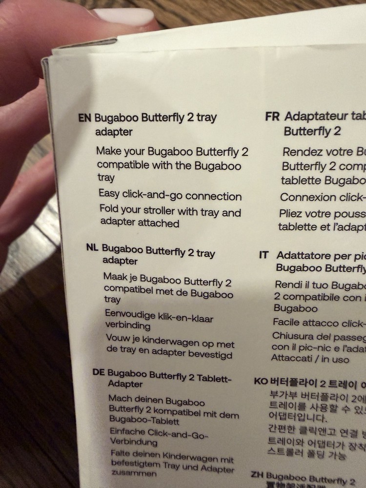 Bugaboo Butterfly 2 tray adapter For Stroller NIB