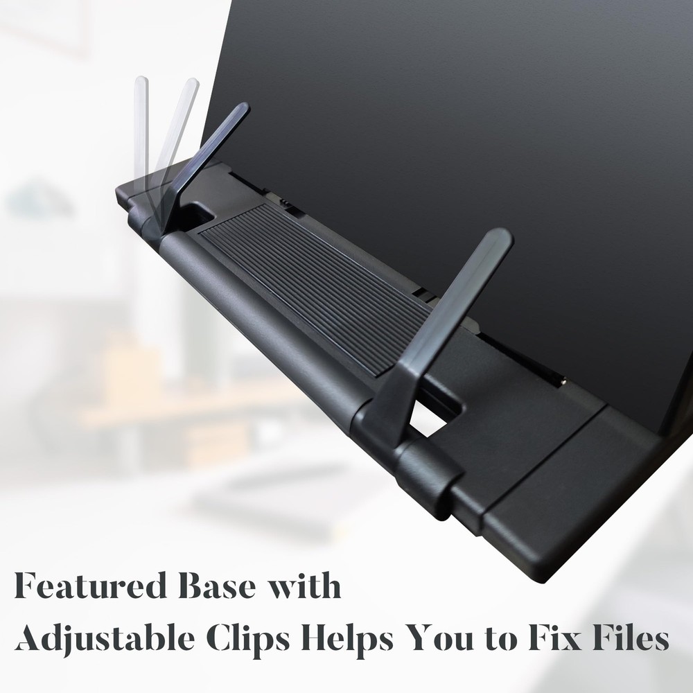 Black Desktop Document Paper Holder Stand 7 Adjustable Angles Copyholder