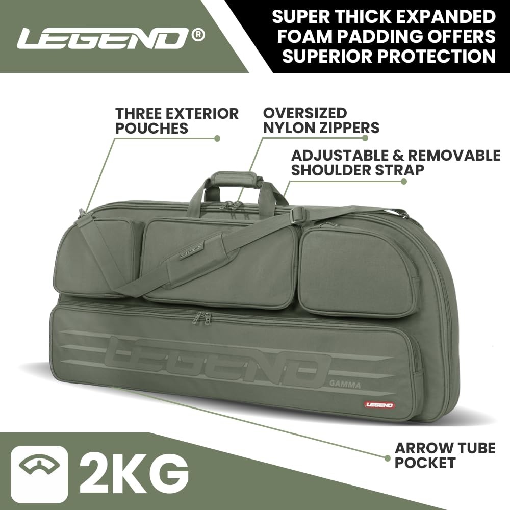 Legend Gamma Compound Bow Case - Premium Archery Bow Cases with Backpack Sho...