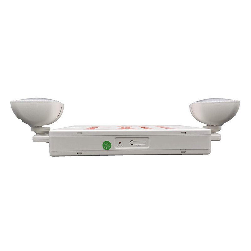 LED Exit Sign Emergency Light w/Battery Backup Double Adjustable Head