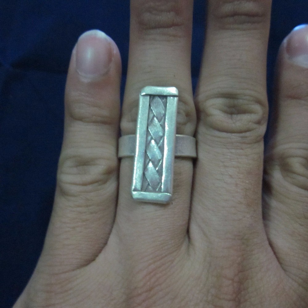 Fine Silver Rings Authentic Ethno Anello Argento Hill Tribe Solid Handcraft56034