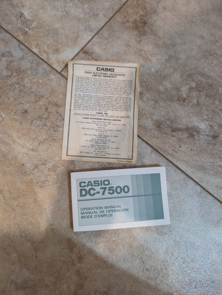 Casio Electronic Data Bank DC-7500 Needs Batteries