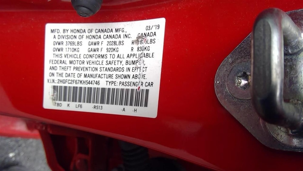 CIVIC 2019 Transmission Shift 2128474