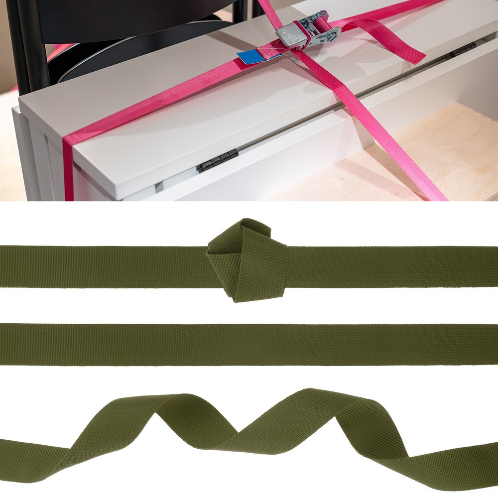 Nylon Webbing Strap 10 Yards 7/8" Polypropylene Lightweight Strap Deep Green