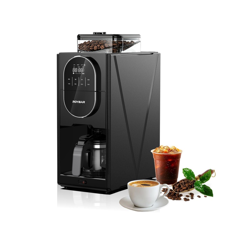 Coffee Maker with Grinder, Programmable Hot and Cold Coffee Maker with 22 oz