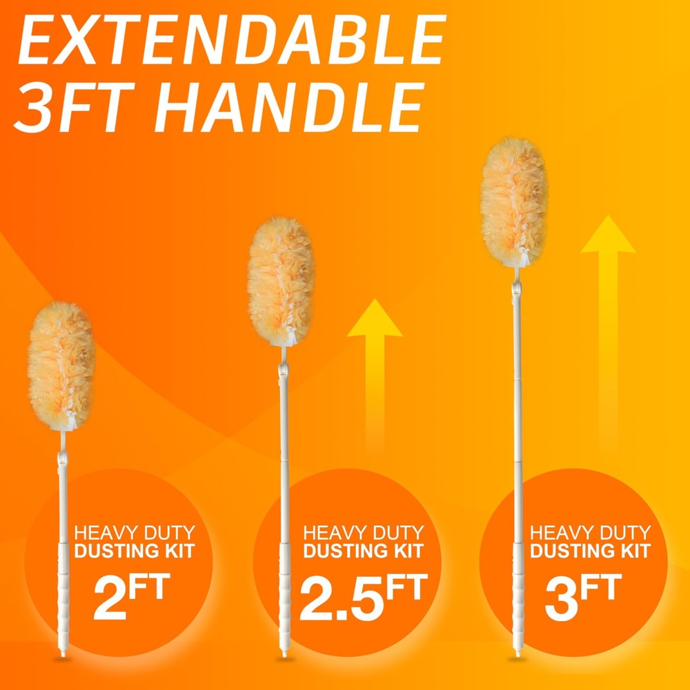 Heavy Duty Multi Surface 360°Heavy Duty 12 Duster Refills & 1 Handle, Compa