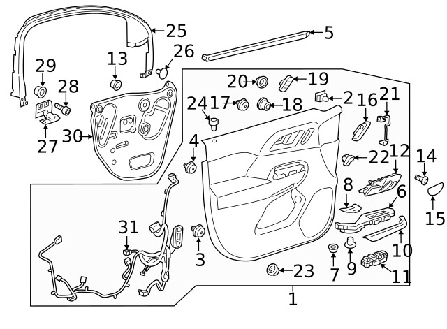 Genuine GM Front Side Door Pull Handle Bracket 84018936