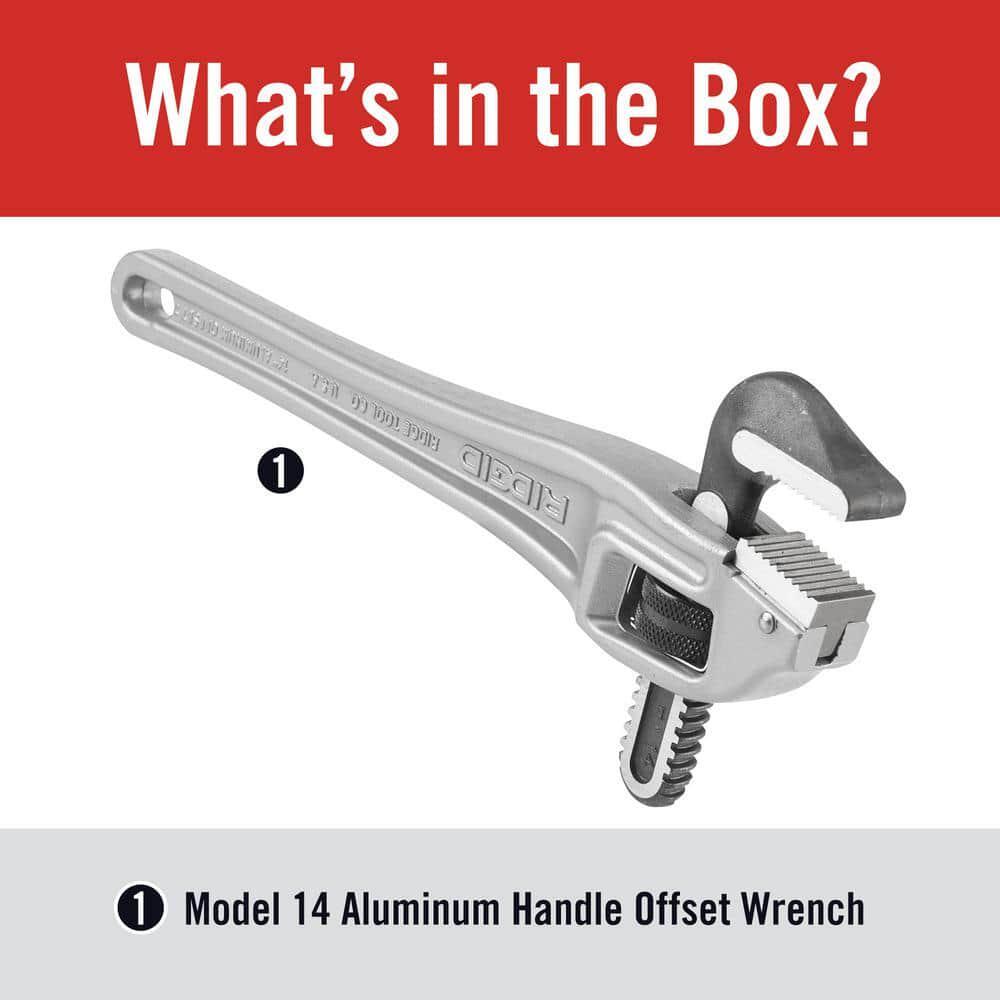 RIDGID 14" Aluminum Offset Pipe Wrench for Tight Space/Overhead Application