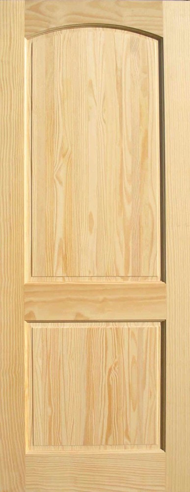 2 PANEL ARCH TOP CLEAR PINE STAIN GRADE SOLID CORE INTERIOR WOOD DOORS - PREHUNG