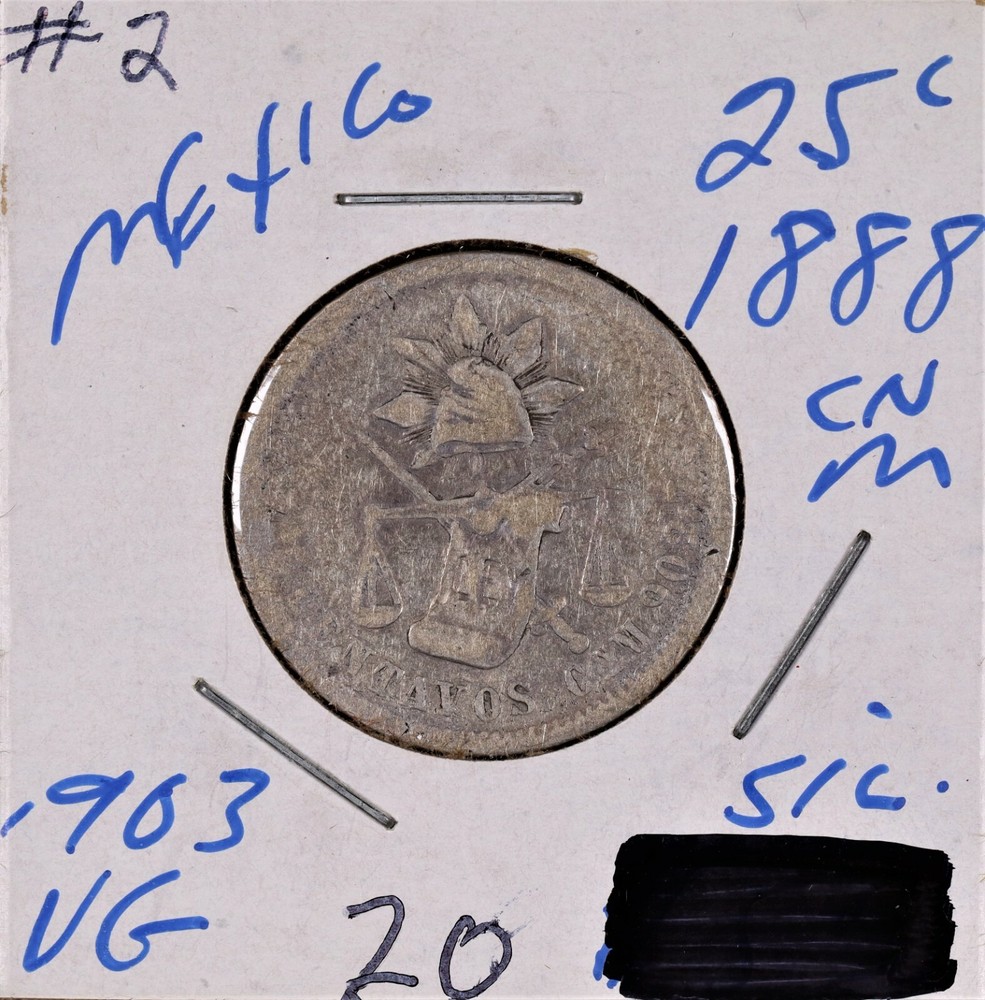 1888 Cn M Mexico 25 Centavos #2