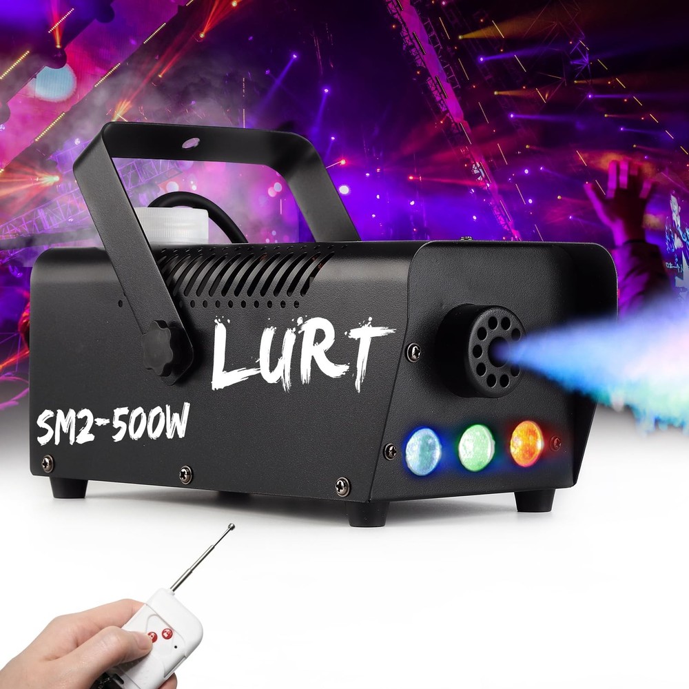 Fog Machine Auto Smoke LED Light 500W Mini Wireless Remote Control Mode Porta...