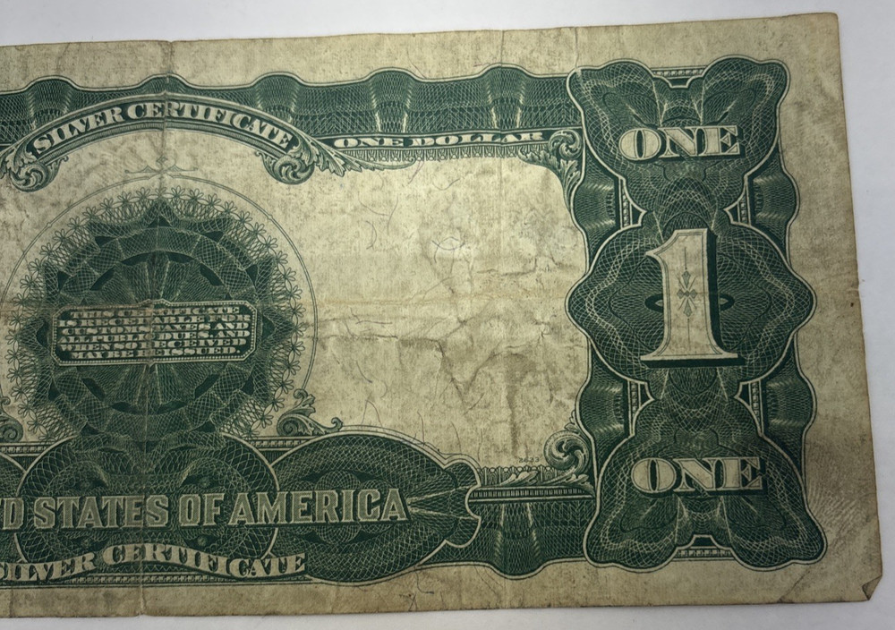 1899 Large One Dollar Silver Certificate Black Eagle Bank Note Circulated